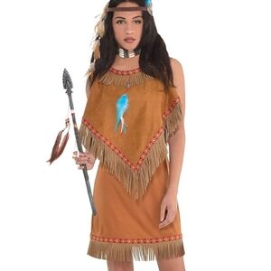 Spirit | Dresses | Native American Indian Princess Adult Spirit Halloween  Faux Leather Dress Size M | Poshmark